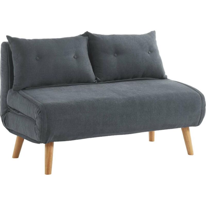 foto del prodotto divano letto 2 posti in tessuto grigio valerio