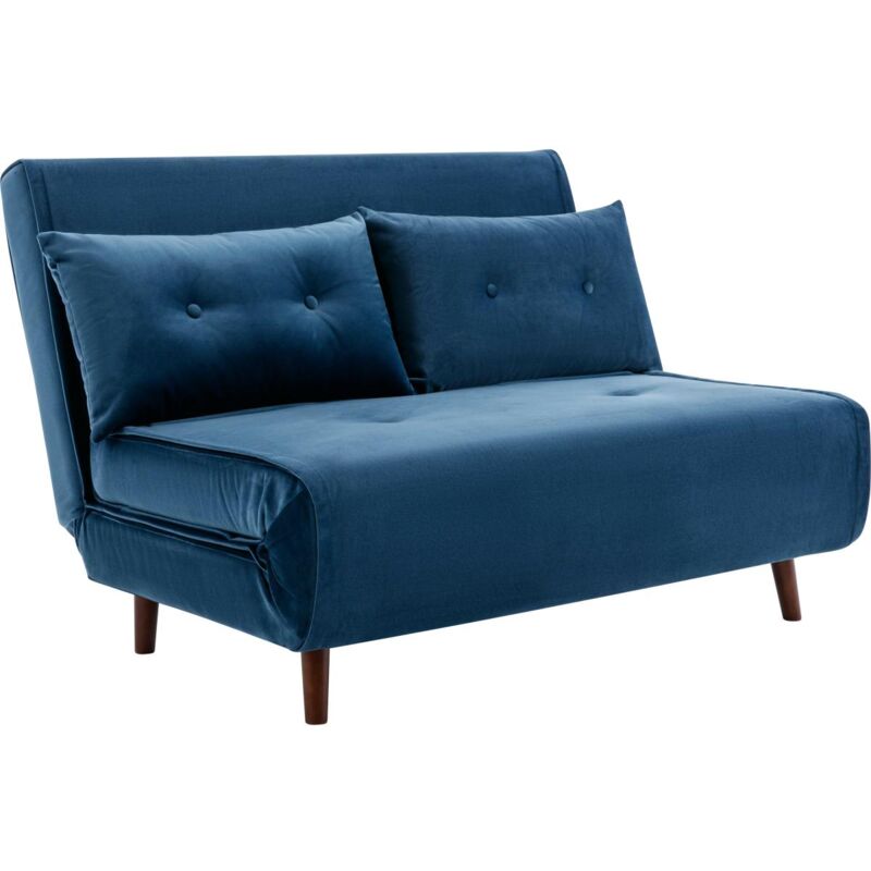 foto del prodotto divano letto 2 posti in velluto blu notte uribia