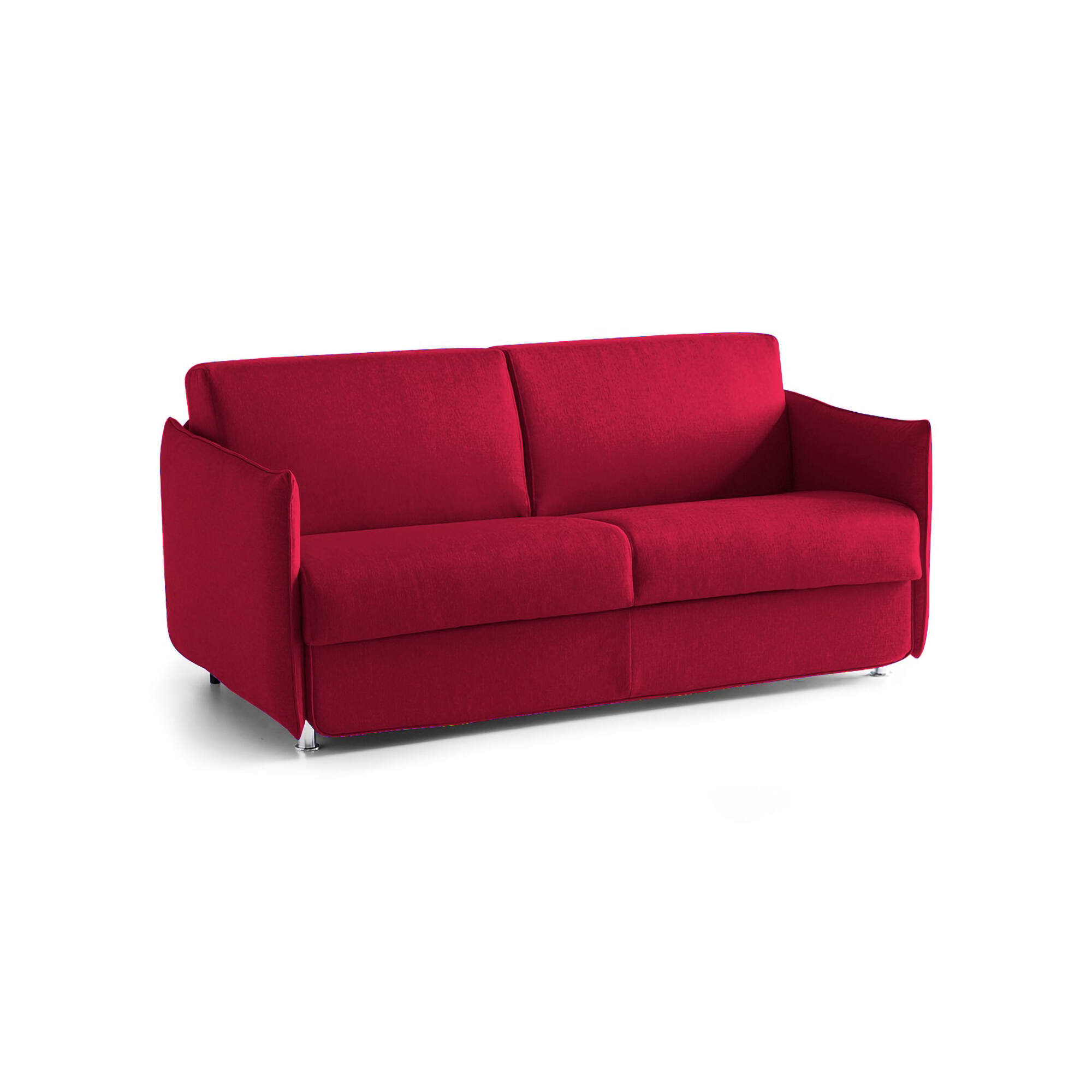 foto del prodotto divano letto 2 posti verceia, sof trasformabile per salotto, imbottito, sfoderabile, qualit 100 made in italy, 160x95 h90 cm, rosso