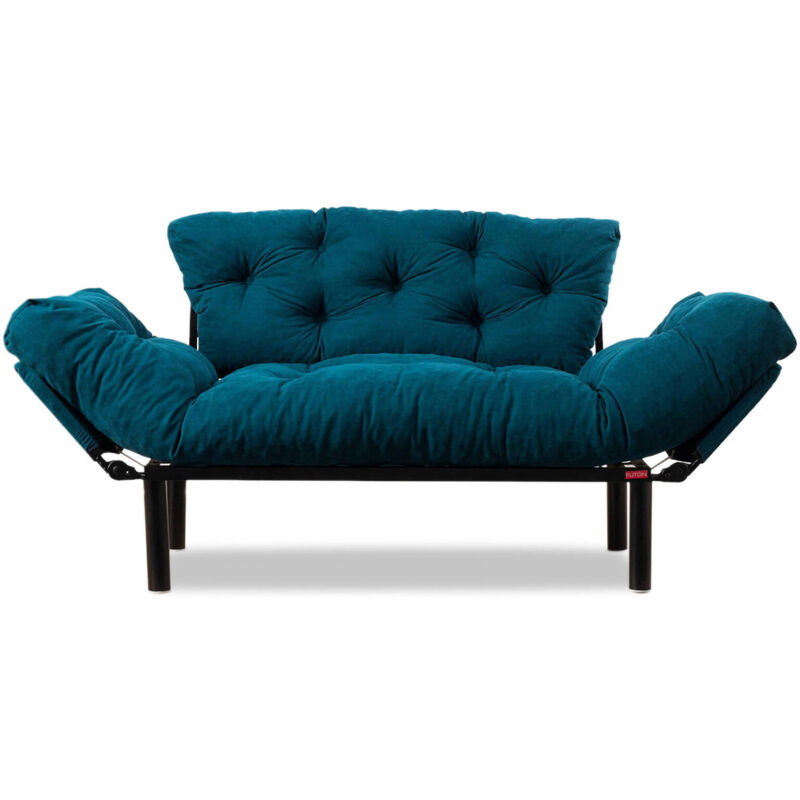 foto del prodotto divano letto 2 posti zeeusis, sof trasformabile, divanetto per ospiti, poltrona letto contenitore, 155x70 h85 cm, azzurro dmora