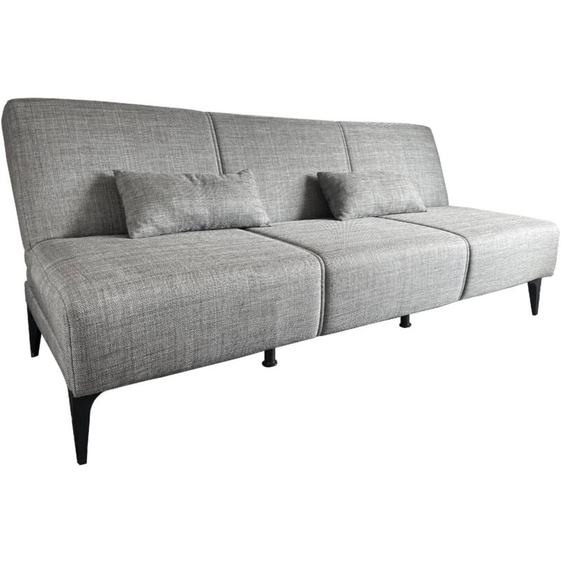 foto del prodotto divano letto 3 posti aza, sof in tessuto, divano con apertura click clack, con cuscini, 190x70h80 cm, grigio dmora