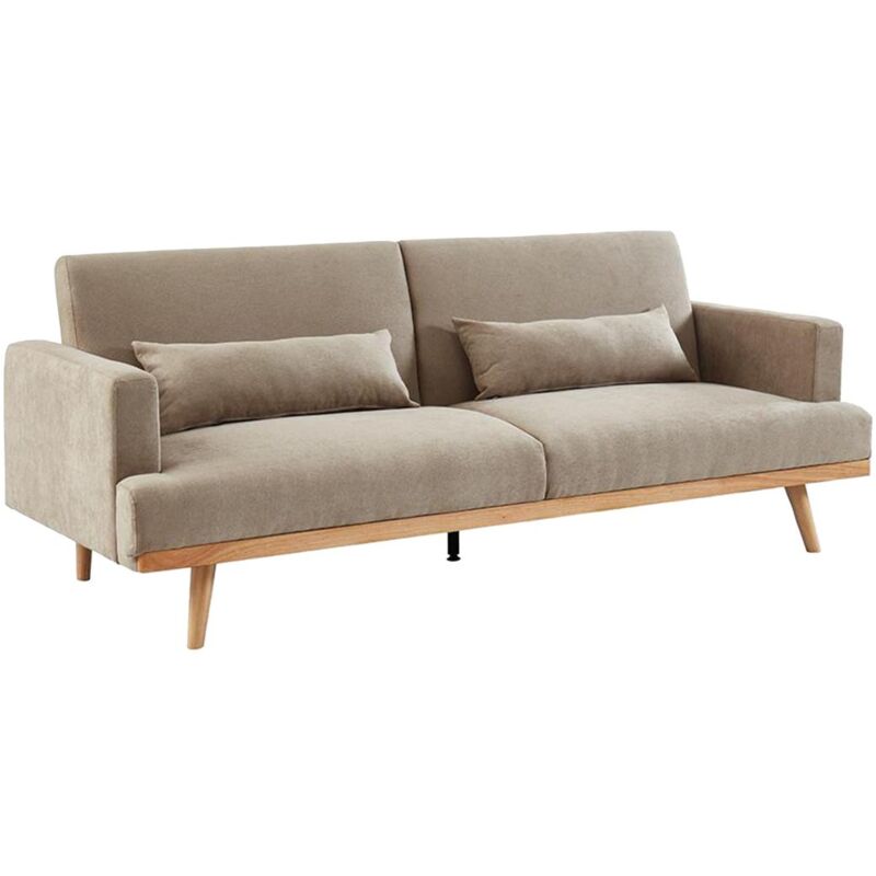 immagine 0 del prodotto divano letto 3 posti clic clac in tessuto beige esme