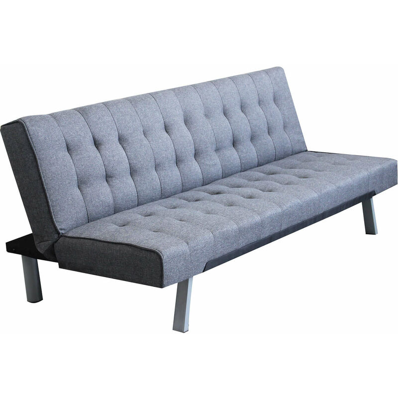foto del prodotto divano letto 3 posti imbottito salvaspazio con sistema click clak grigio scuro eclipse