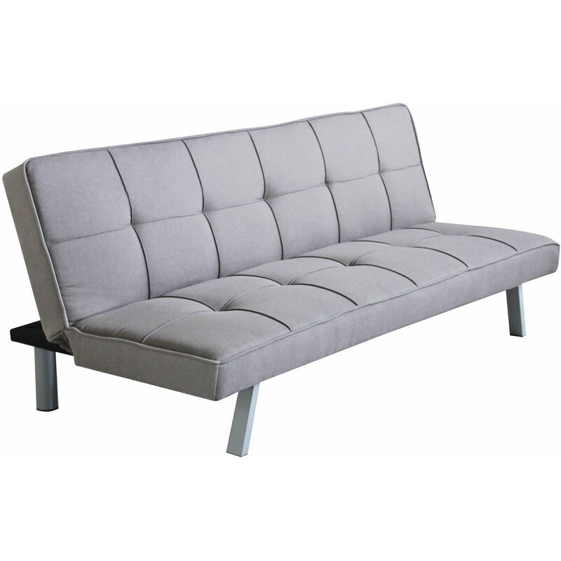 foto del prodotto divano letto 3 posti imbottito salvaspazio con sistema click clak grigio scuro fusion