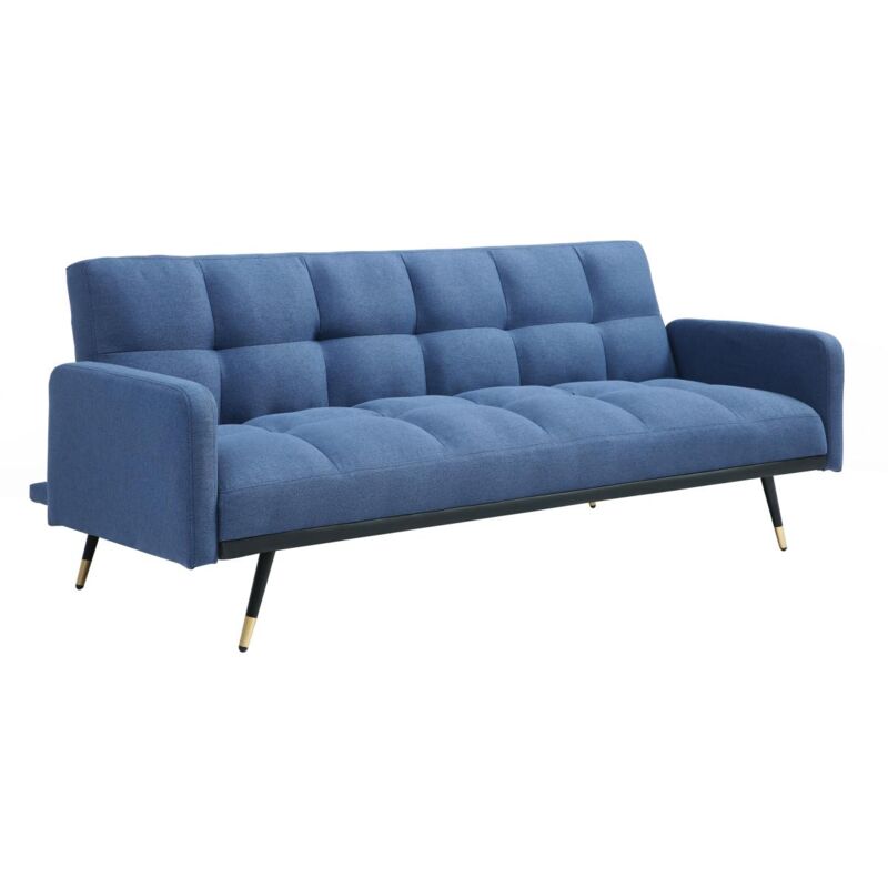 foto del prodotto divano letto 3 posti in tessuto blu rorema