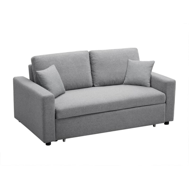 foto del prodotto divano letto 3 posti in tessuto grigio inizor