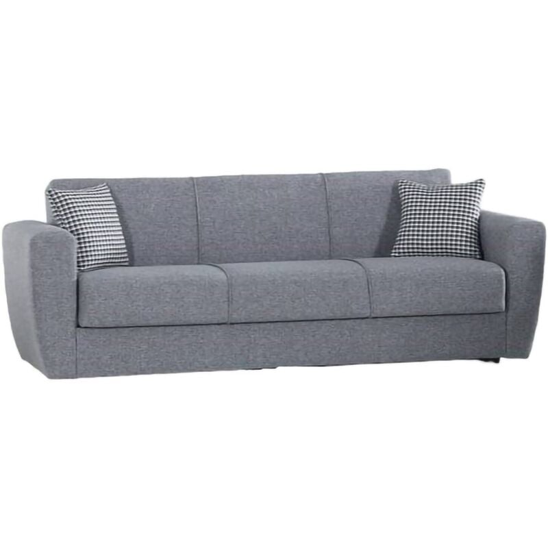 foto del prodotto divano letto 3 posti nox, divano letto contenitore lineare, sof da soggiorno apertura click clack, 223x84xh80 cm, grigio dmora