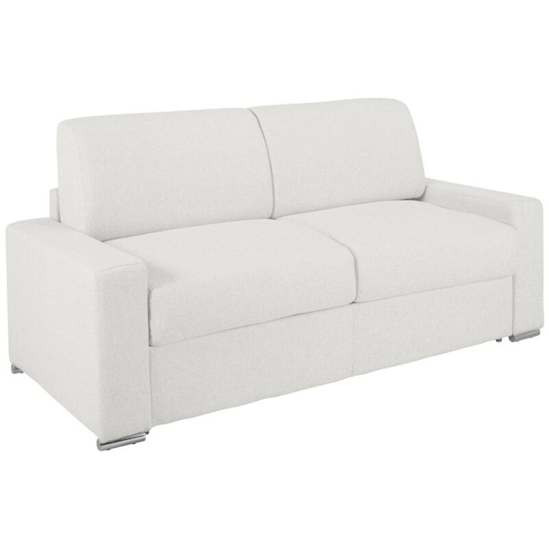 foto del prodotto divano letto 3 posti ribalta letto 140cm materasso 16cm memory foam - in similpelle bianco - calito