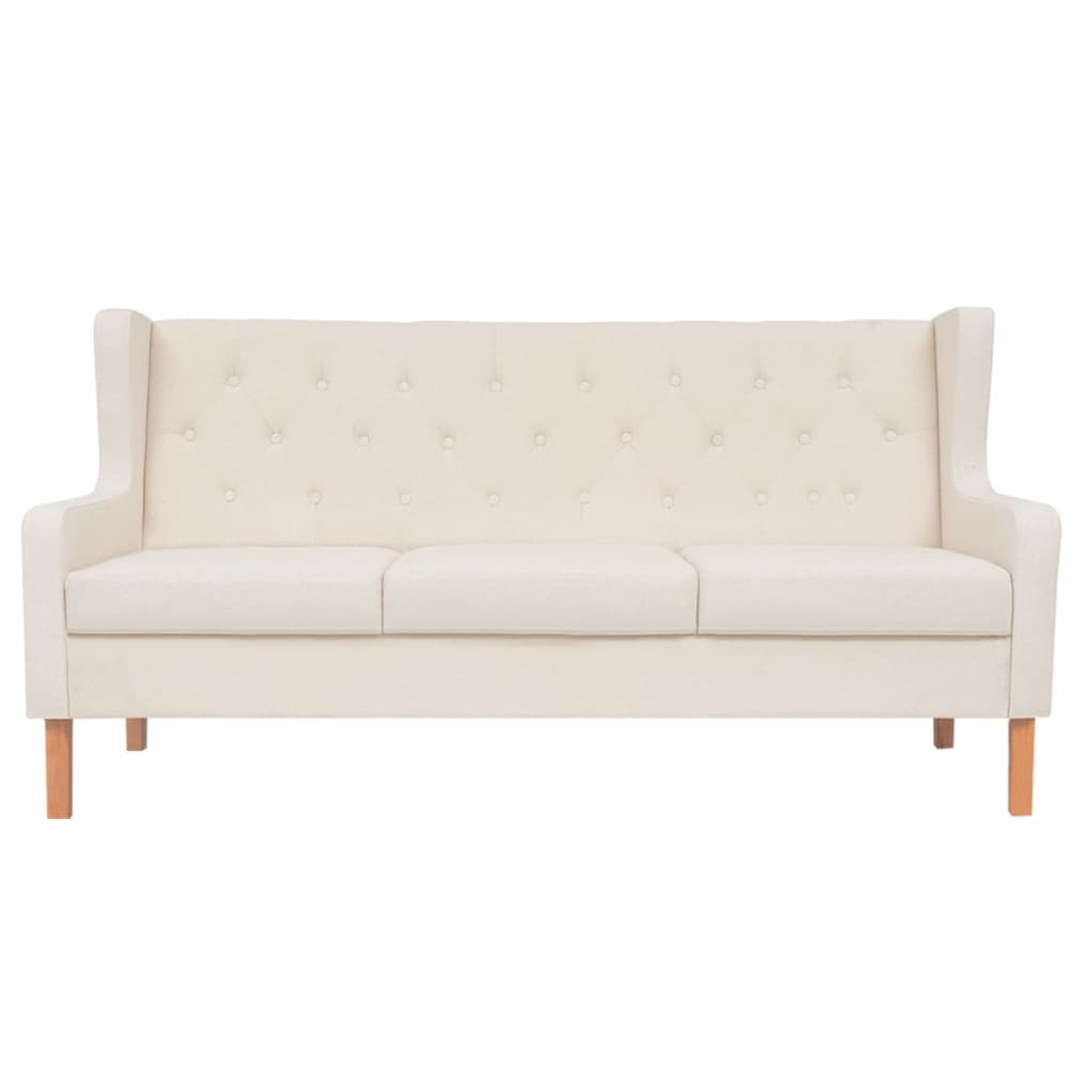 foto del prodotto divano letto 3 posti trasformabile soggiorno letto ospiti divano letto pieghevole per soggiorno interni casa sedili tessuto bianco crema 02 0018991