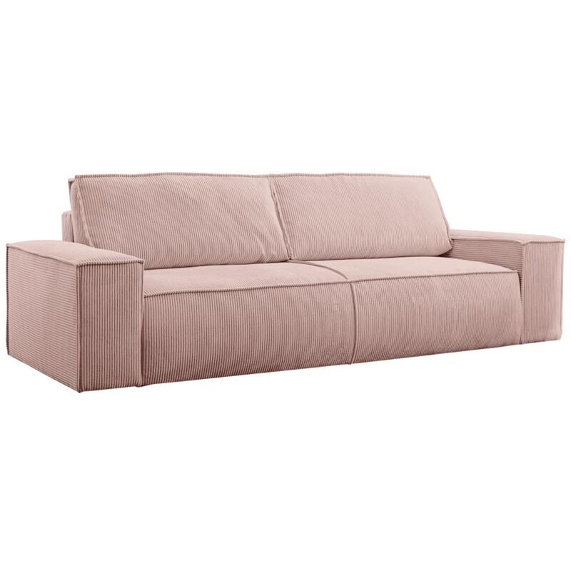 foto del prodotto divano letto 4 posti in velluto a coste rosa cipria - amelia