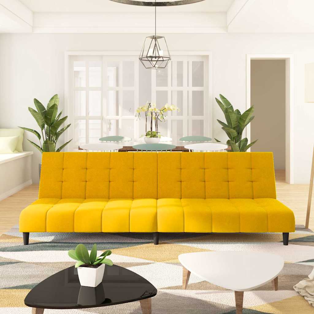 foto del prodotto divano letto a 2 posti giallo in vellutocod mxl 87705