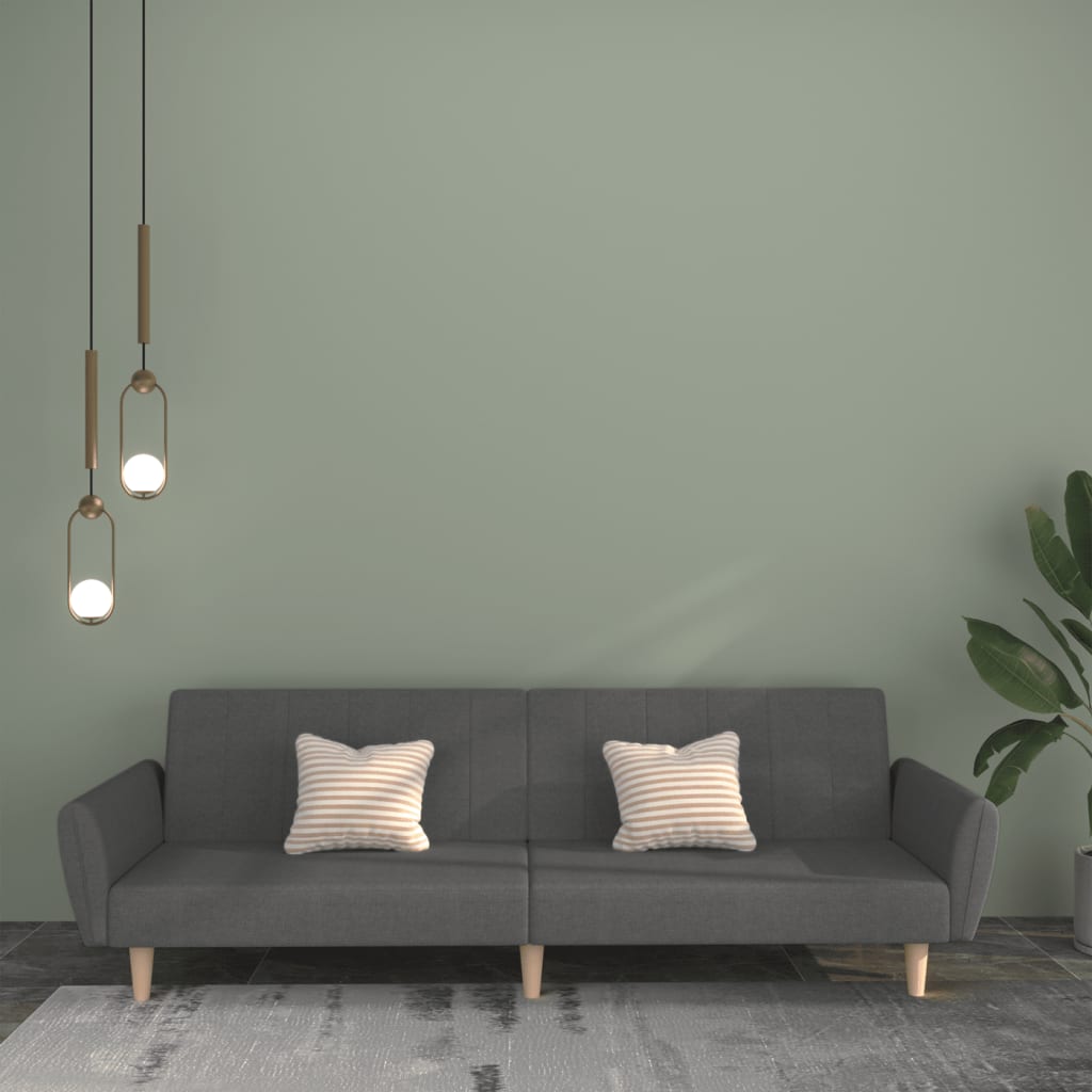 foto del prodotto divano letto a 2 posti grigio chiaro in tessuto