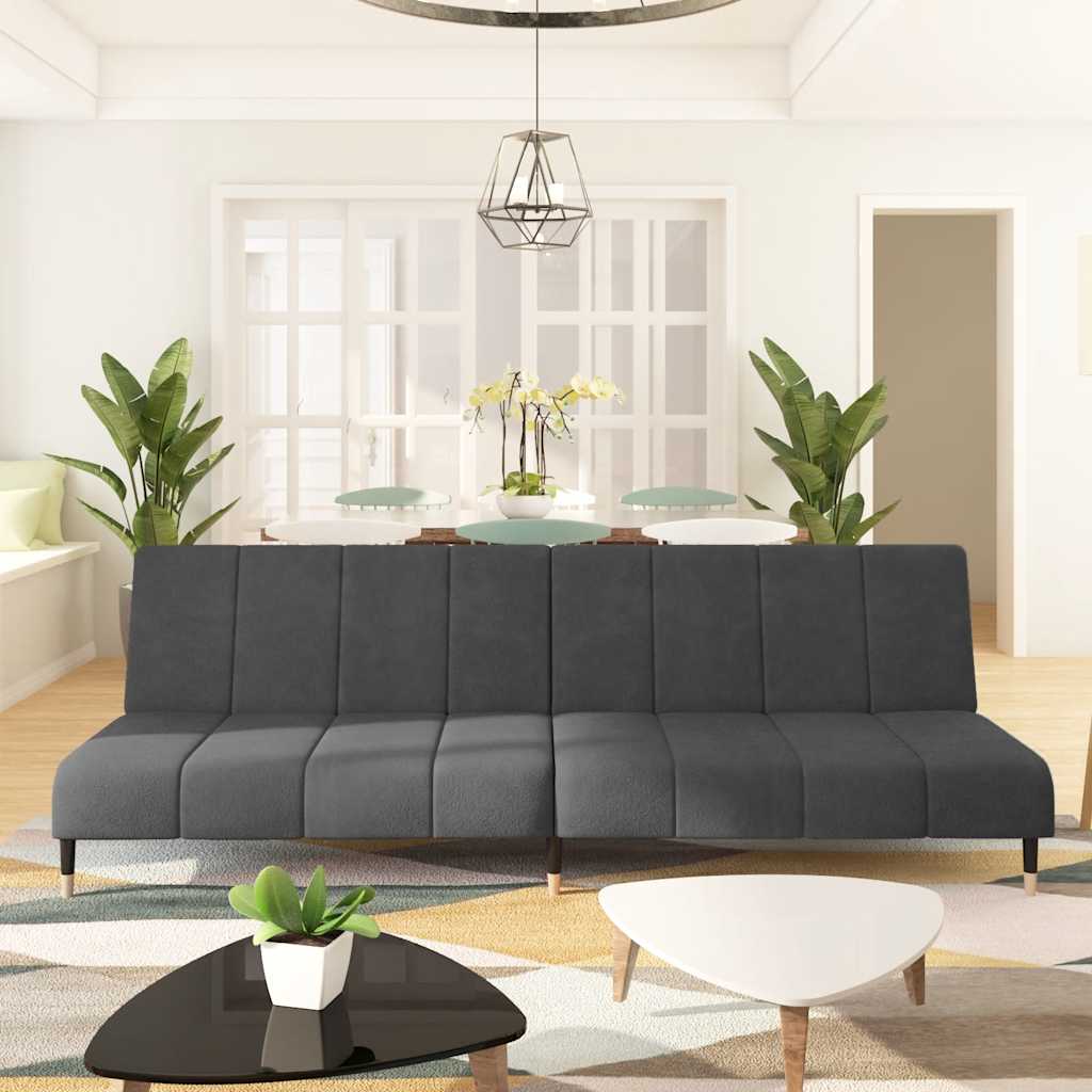 foto del prodotto divano letto a 2 posti grigio scuro in vellutocod mxl 113259