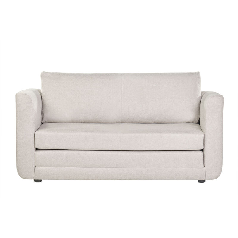 foto del prodotto divano letto a 2 posti in tessuto effetto velluto beige testurizzato leon