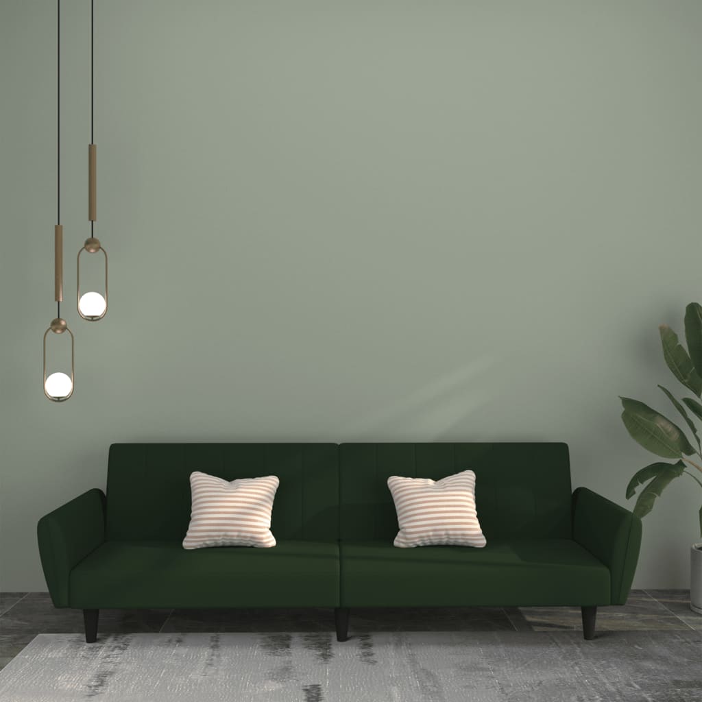 foto del prodotto divano letto a 2 posti verde scuro in vellutocod mxl 87501