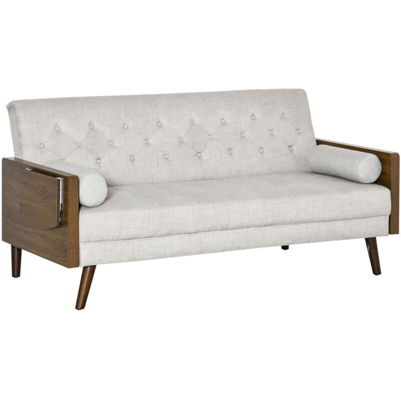 foto del prodotto divano letto a 3 posti e schienale a 3 reclinazioni 200x88x89cm beige