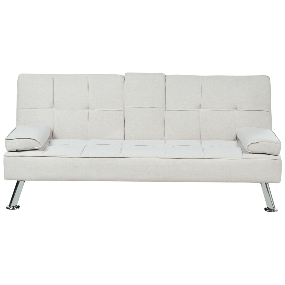 foto del prodotto divano letto a 3 posti moderno in tessuto di colore beige salotto elegante stile moderno