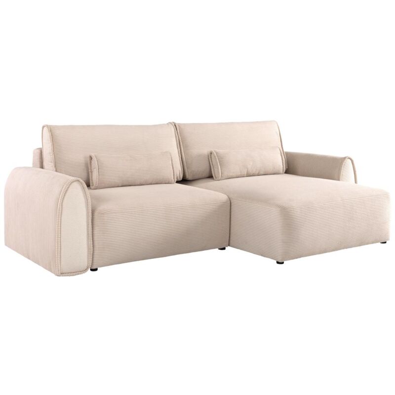 immagine 0 del prodotto divano letto angolare con angolo reversibile in velluto a coste beige ristano