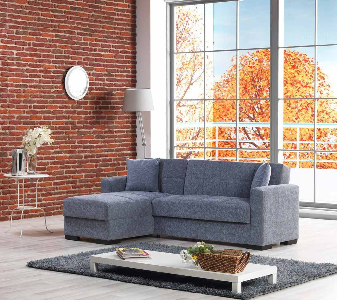 foto del prodotto divano letto armadillo, divano letto ad angolo con penisola reversibile, sof contenitore da soggiorno con chaislongue e 2 cuscini, cm 230x150h81, grigio