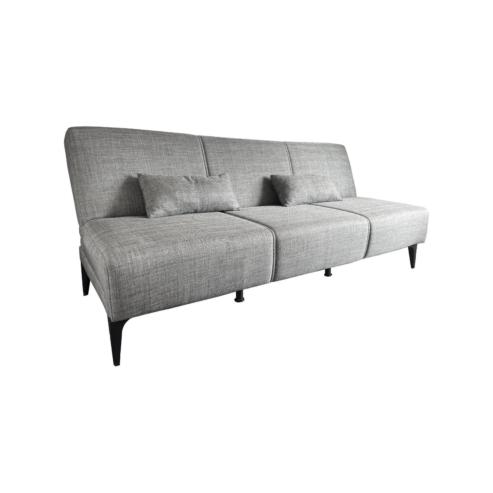 foto del prodotto divano letto aza, divano letto in tessuto, divano letto con apertura click-clack, divano letto con cuscini, 190x70h80 cm, grigio