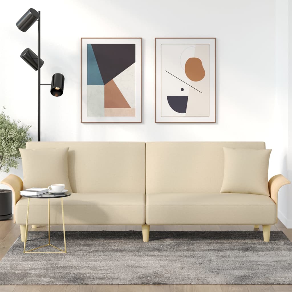 foto del prodotto divano letto con braccioli crema in tessutocod mxl 71573