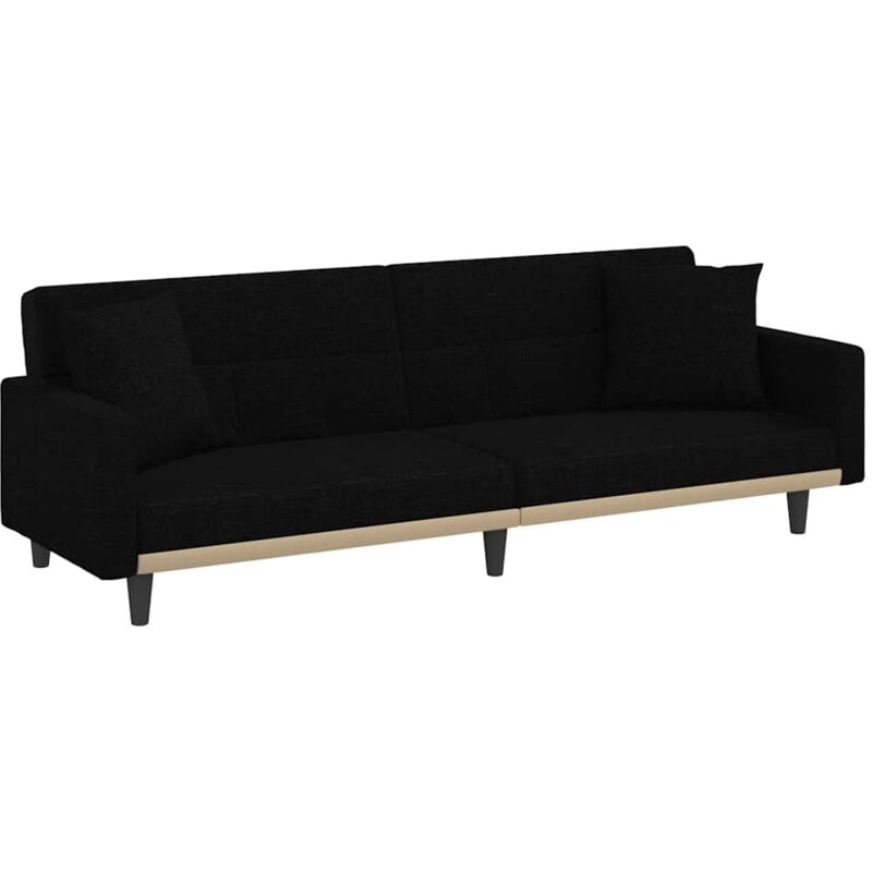 foto del prodotto divano letto con cuscini nero in tessuto - vidaxl