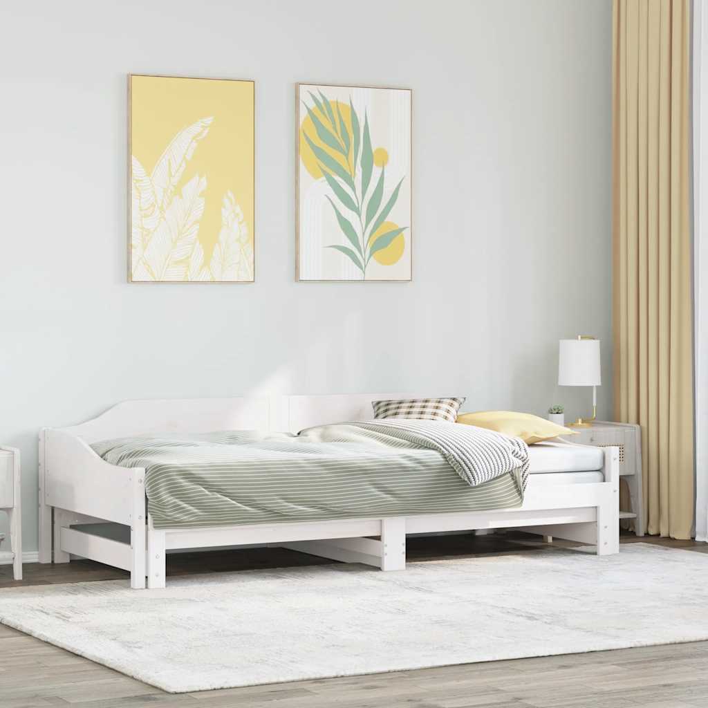 foto del prodotto divano letto con letto estraibile bianco 80x200cm massello pino