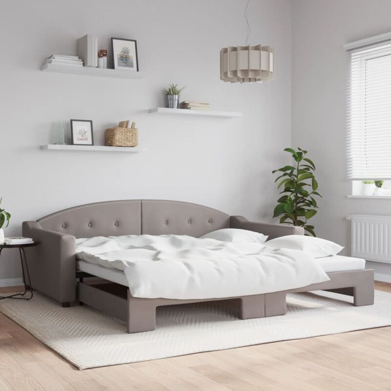 foto del prodotto divano letto con letto estraibile tortora 100x200 cm in tessuto vidaxl