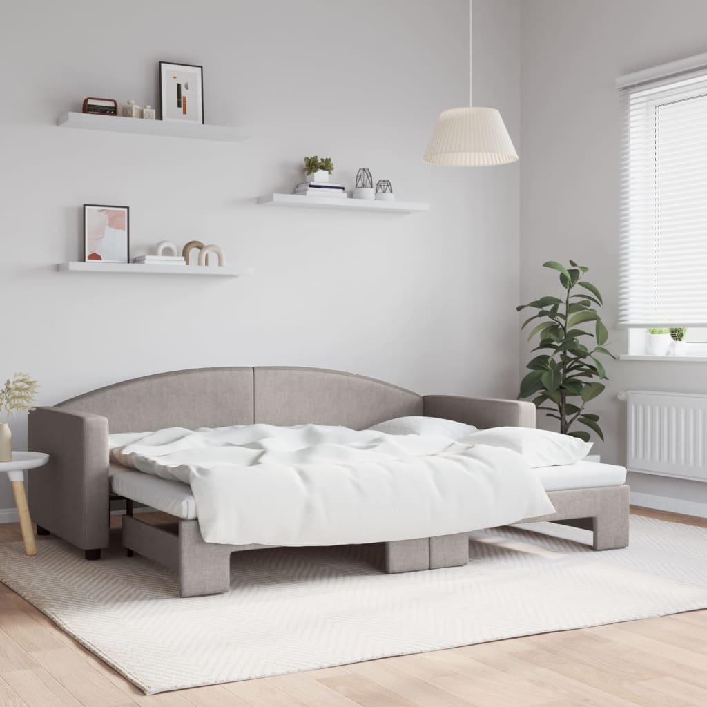 foto del prodotto divano letto con letto estraibile tortora 80x200 cm tessuto vidaxl
