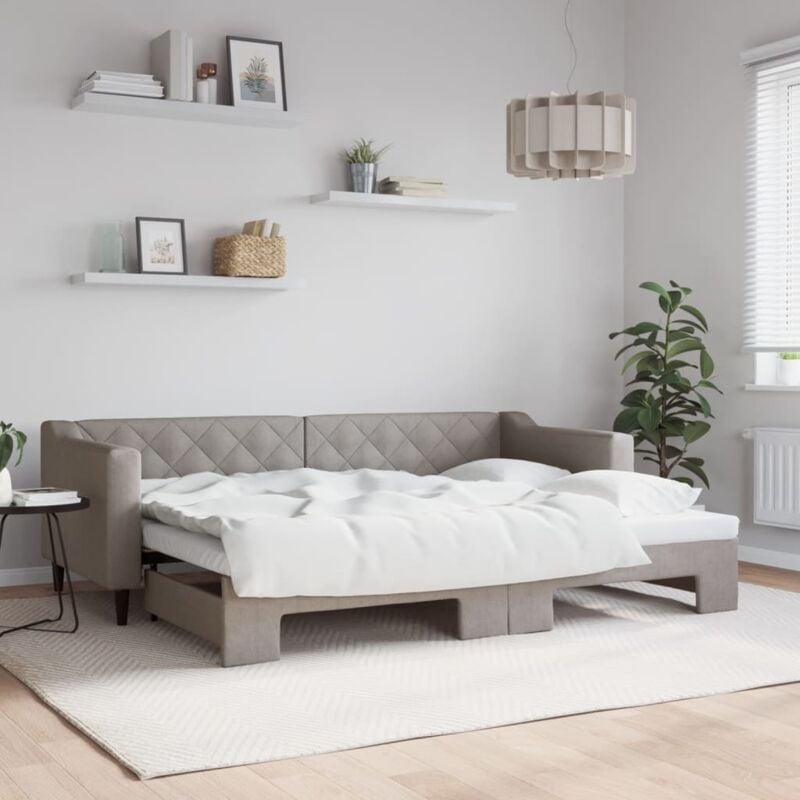 foto del prodotto divano letto con letto estraibile tortora 80x200 cm tessutocod mxl 106608