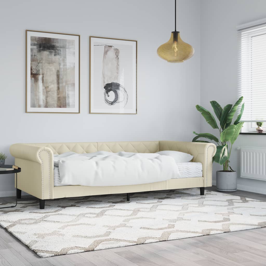 foto del prodotto divano letto con materasso crema 90x200 cm in similpellecod mxl 78917