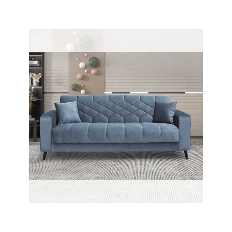 foto del prodotto divano letto contenitore columbia 3 posti colore grigio