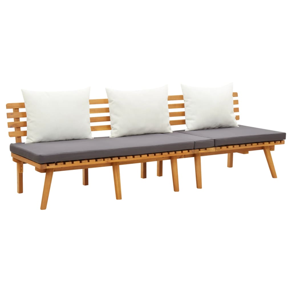foto del prodotto divano letto da giardino 200x65 cm in legno massello di acacia cod mxl 41660