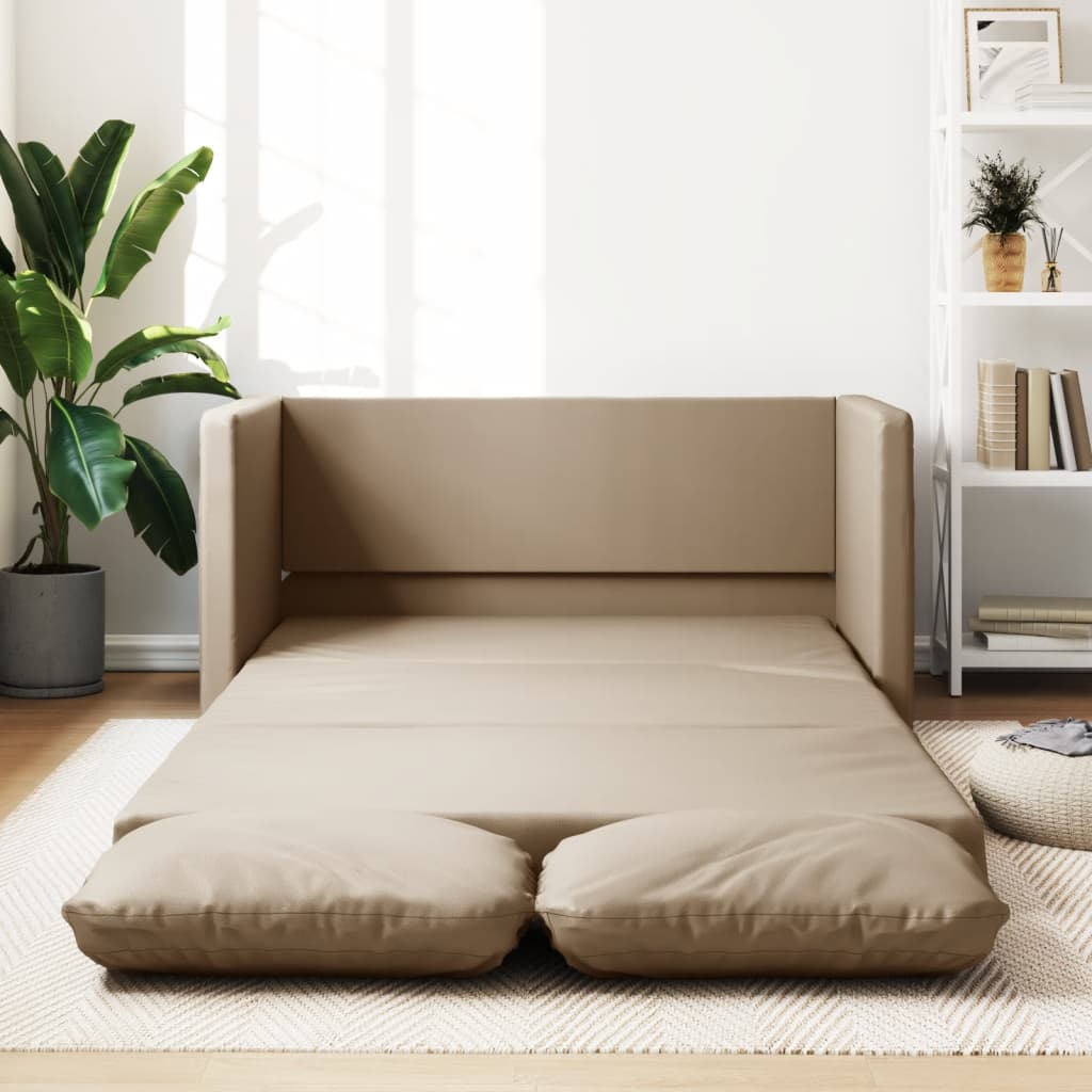 foto del prodotto divano letto da terra 2 in 1 cappuccino 112x174x55cm similpelle