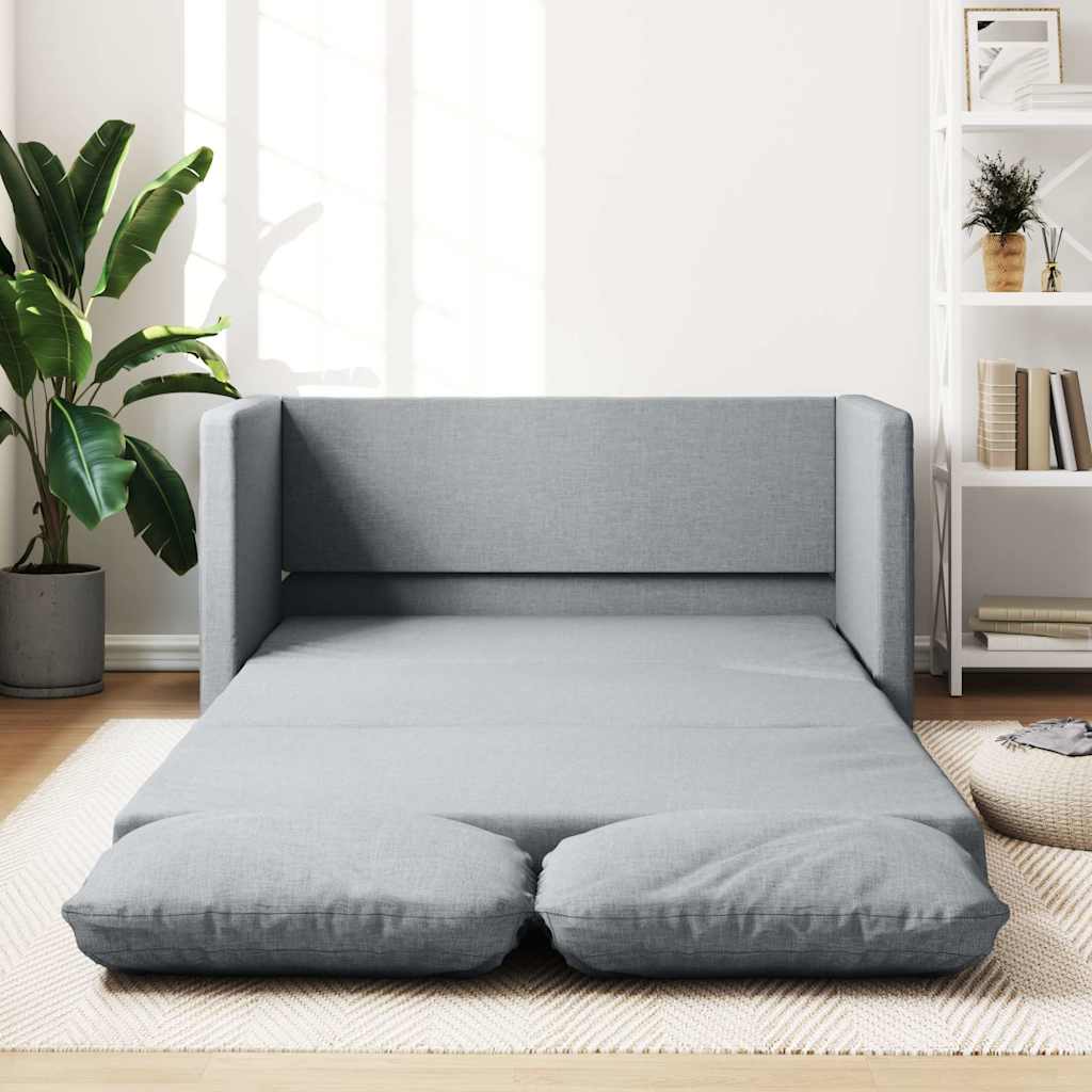 foto del prodotto divano letto da terra 2 in 1 grigio chiaro 112x174x55cm tessuto