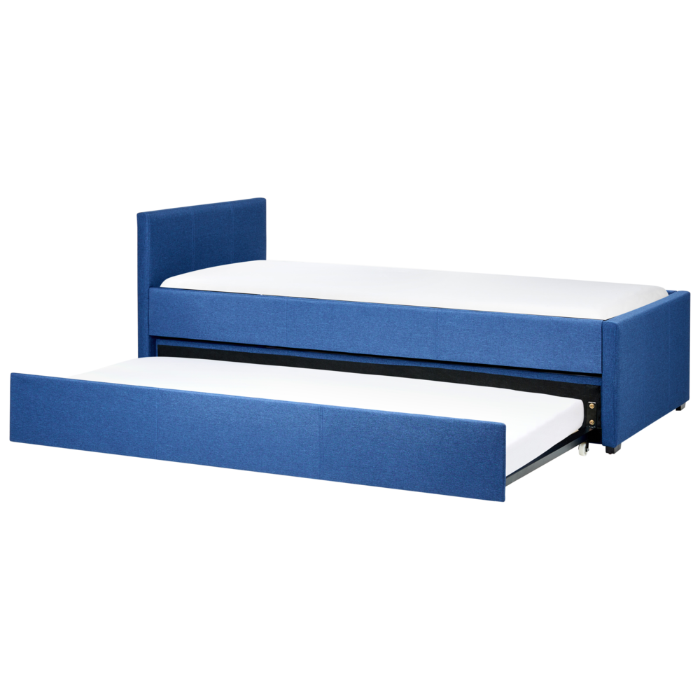 foto del prodotto divano letto estraibile 90 x 200 cm rivestimento in tessuto blu single size guest underbed