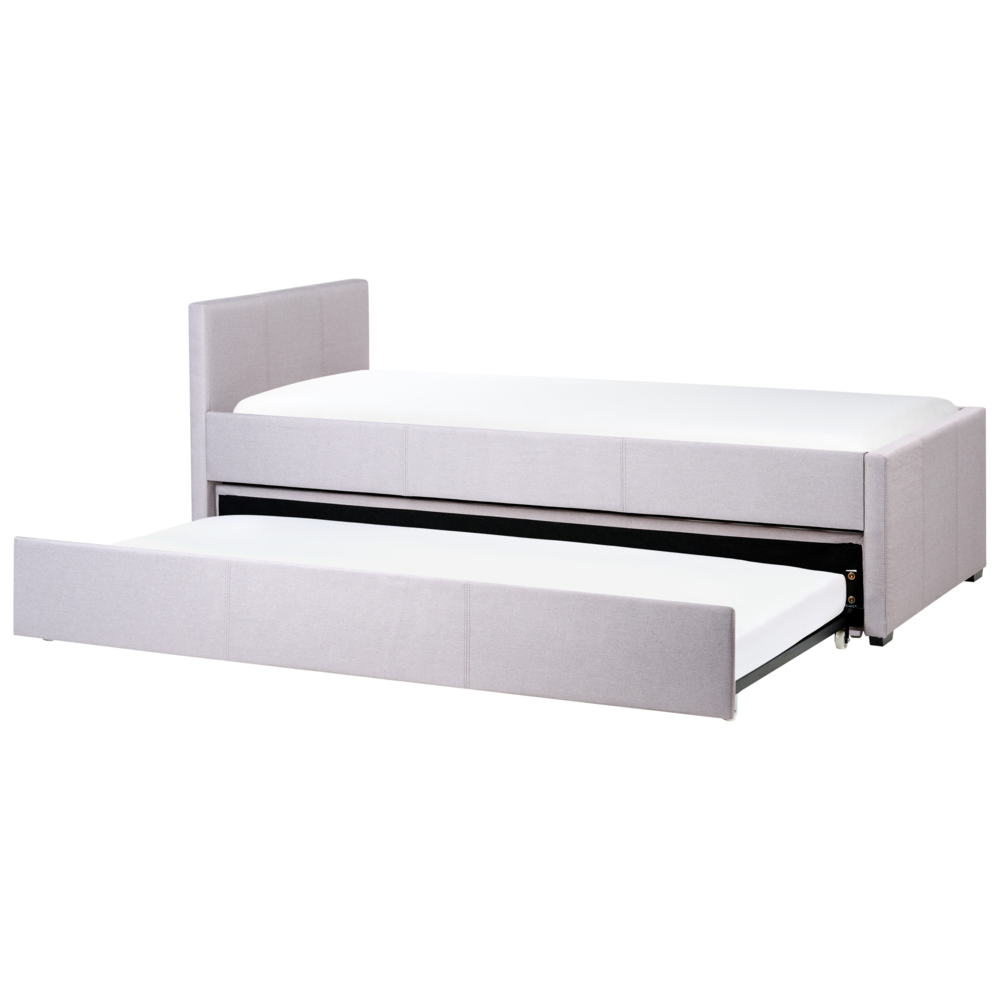 foto del prodotto divano letto estraibile 90 x 200 cm rivestimento in tessuto grigio misura singola sottoletto per ospiti