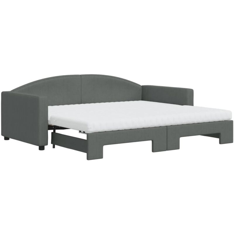 foto del prodotto divano letto estraibile materassi grigio scuro 90x190cm tessuto vidaxl
