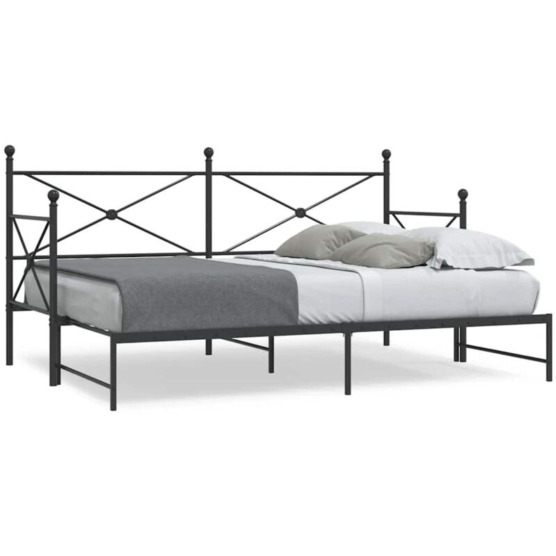 foto del prodotto divano letto estraibile senza materasso nero 75x190 cm acciaio vidaxl
