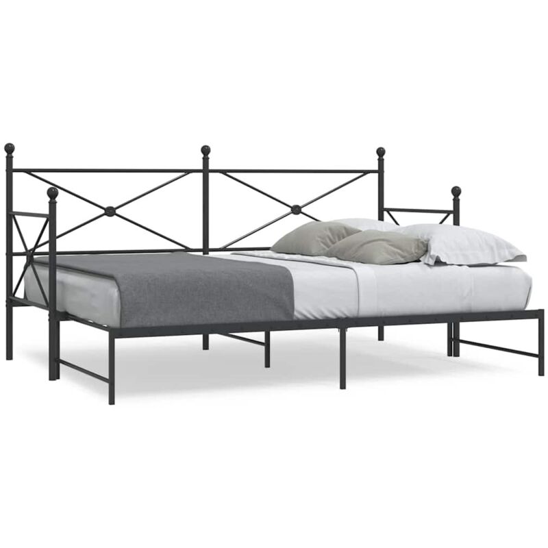 foto del prodotto divano letto estraibile senza materasso nero 80x200 cm acciaio vidaxl