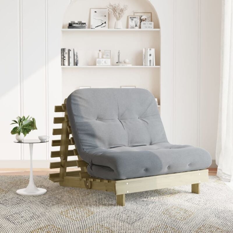 foto del prodotto divano letto futon con materasso 100x206x11cm pino impregnato vidaxl