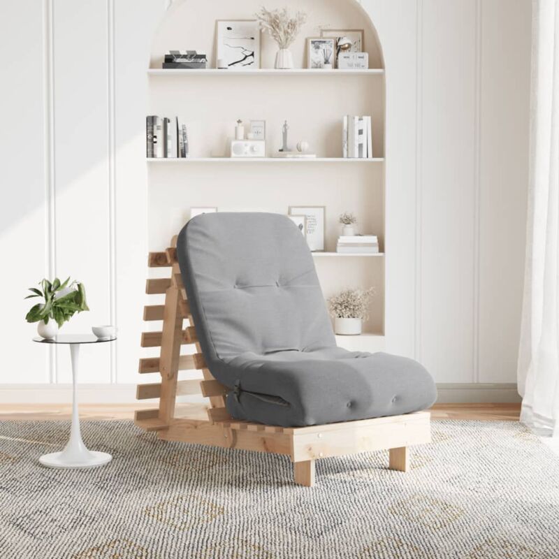 foto del prodotto divano letto futon con materasso 60x206x11 legno massello pino vidaxl