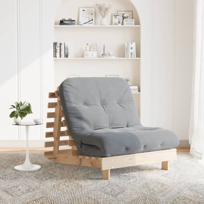 foto del prodotto divano letto futon con materasso 80x206x11 legno massello pino vidaxl