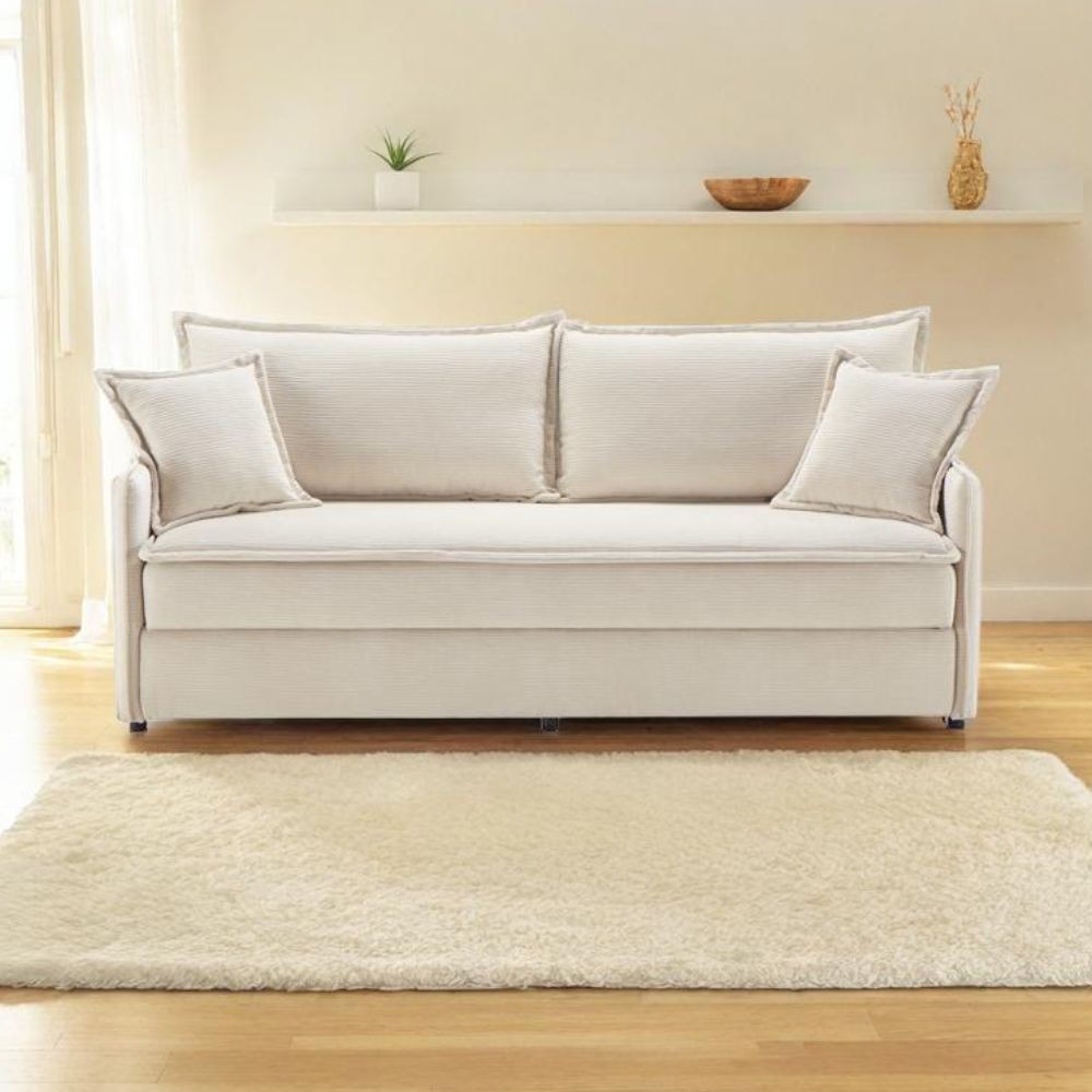 foto del prodotto divano letto ghide colore panna 217x86x95h comfort e funzionalità