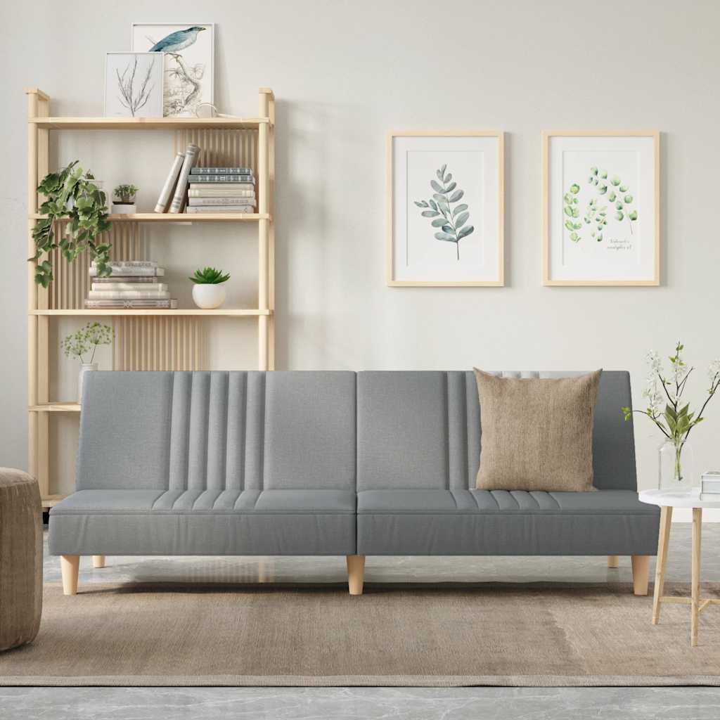 foto del prodotto divano letto grigio chiaro in tessuto