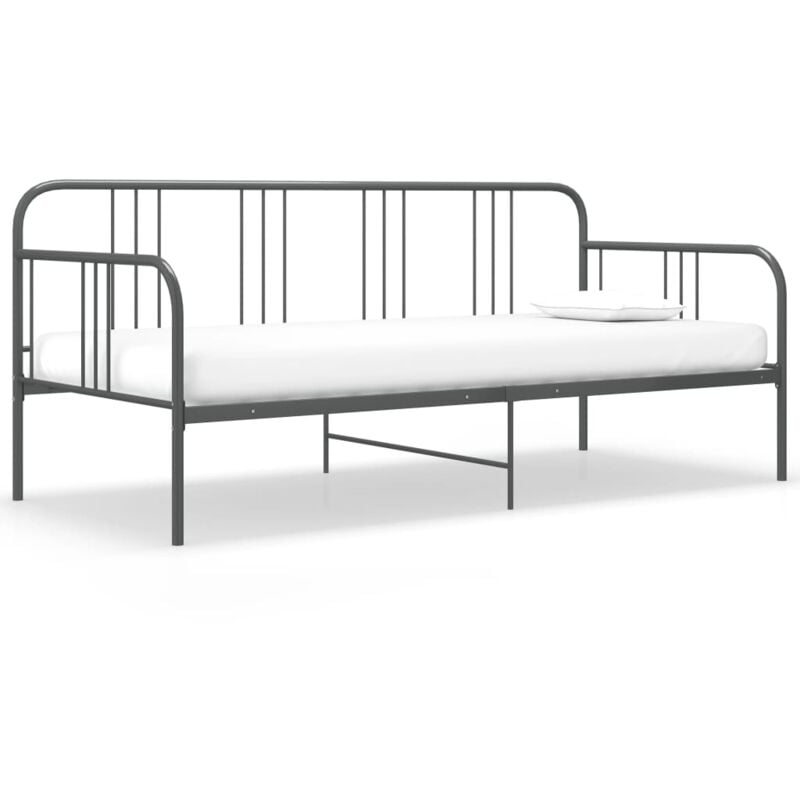 foto del prodotto divano letto grigio in metallo 90x200 cm