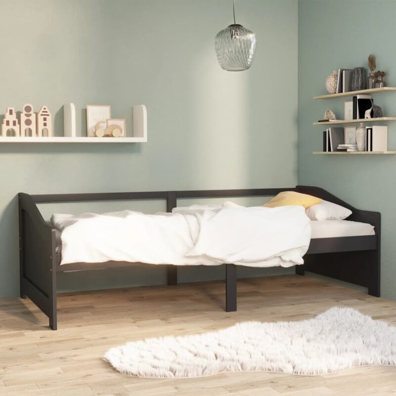 foto del prodotto divano letto in legno struttura semplice e robusta 90x200cm vari colori colore grigio
