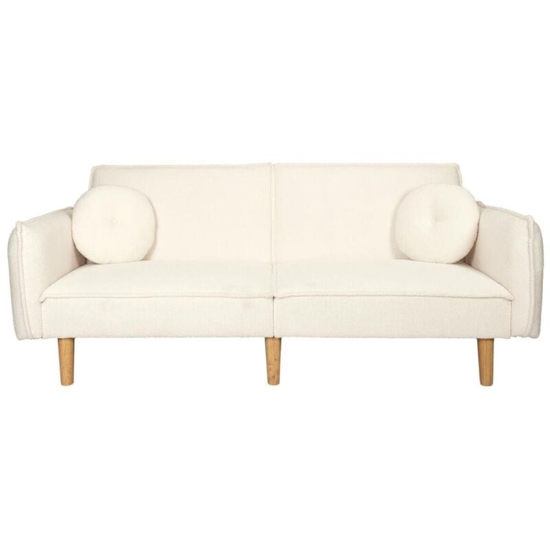 foto del prodotto divano letto in tessuto bouclette bianco l198 cm