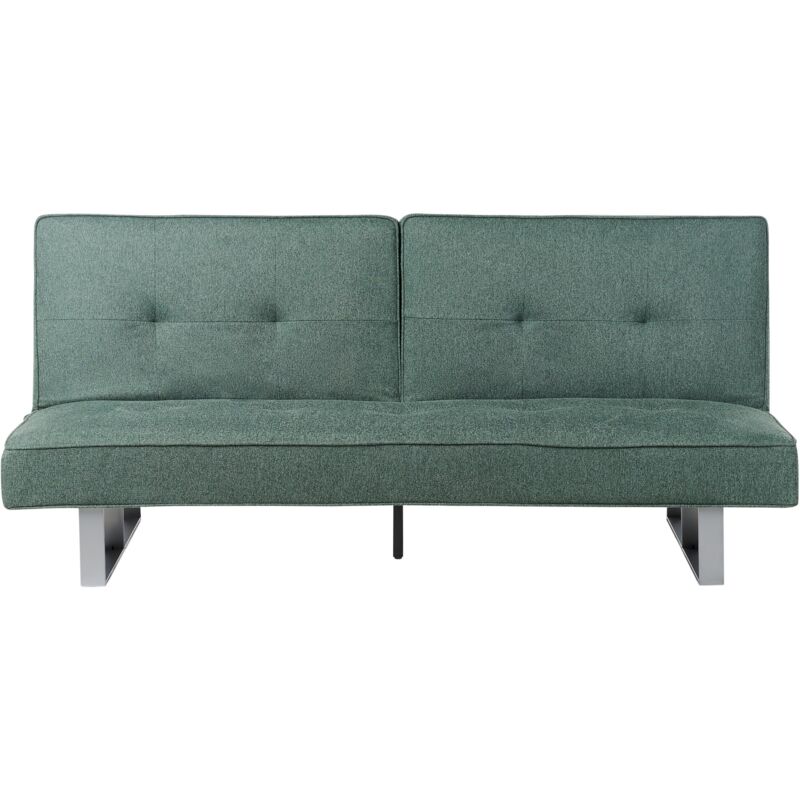foto del prodotto divano letto moderno in tessuto a 3 posti con schienale reclinabile e gambe in metallo verde dublino