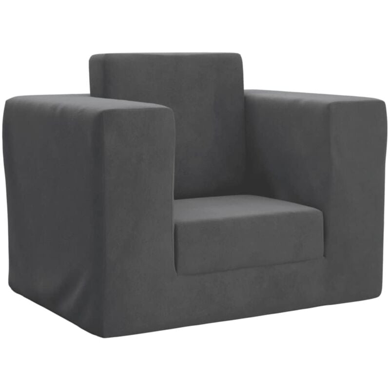 foto del prodotto divano letto per bambini antracite in morbido peluche vidaxl